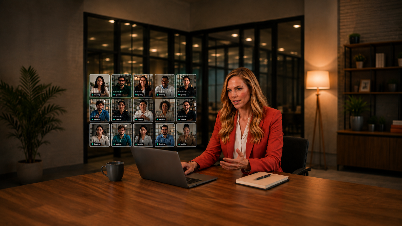 Aria, the AI HR interviewer, running eight candidate interviews at once